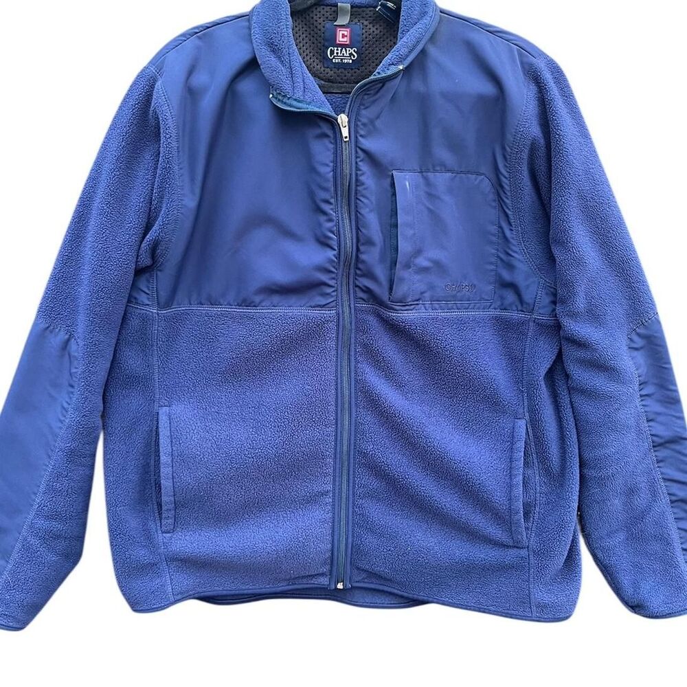Vintage Chaps Navy Blue Full-Zip Fleece Jacket | Denali Style